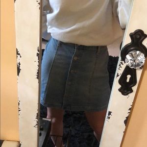 Button up denim skirt